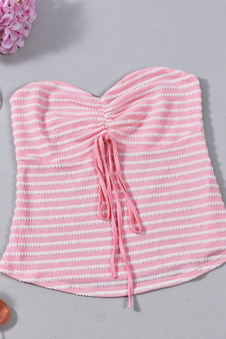 Figurbetontes Damen Bandeau-Top mit horizontalen Streifen