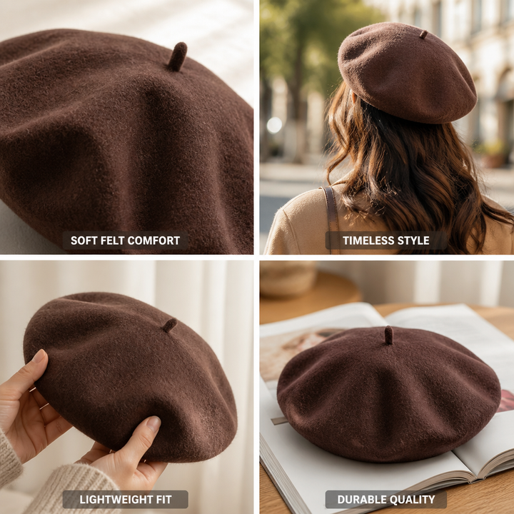Klassisches Damenbarett aus Filz für elegante Looks