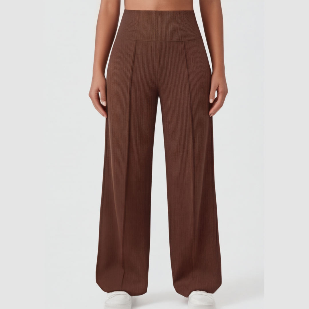 Yoga-Hose mit weitem Bein und überkreuztem Bund