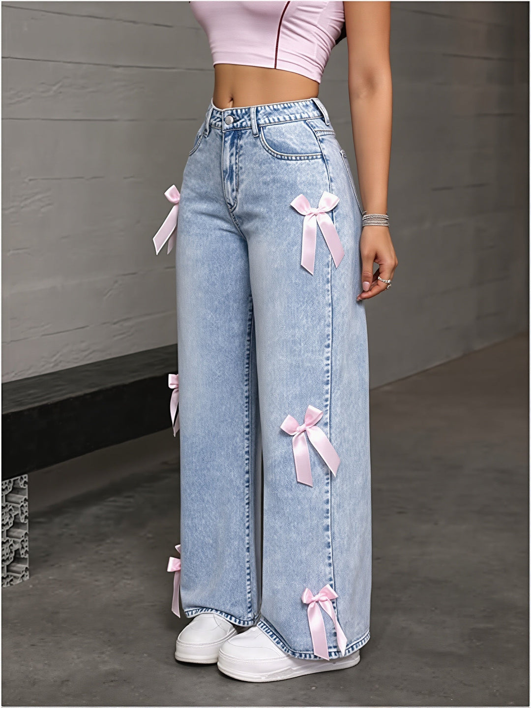 Damen Straight Leg Jeans mit lockerer Passform und geradem Bein