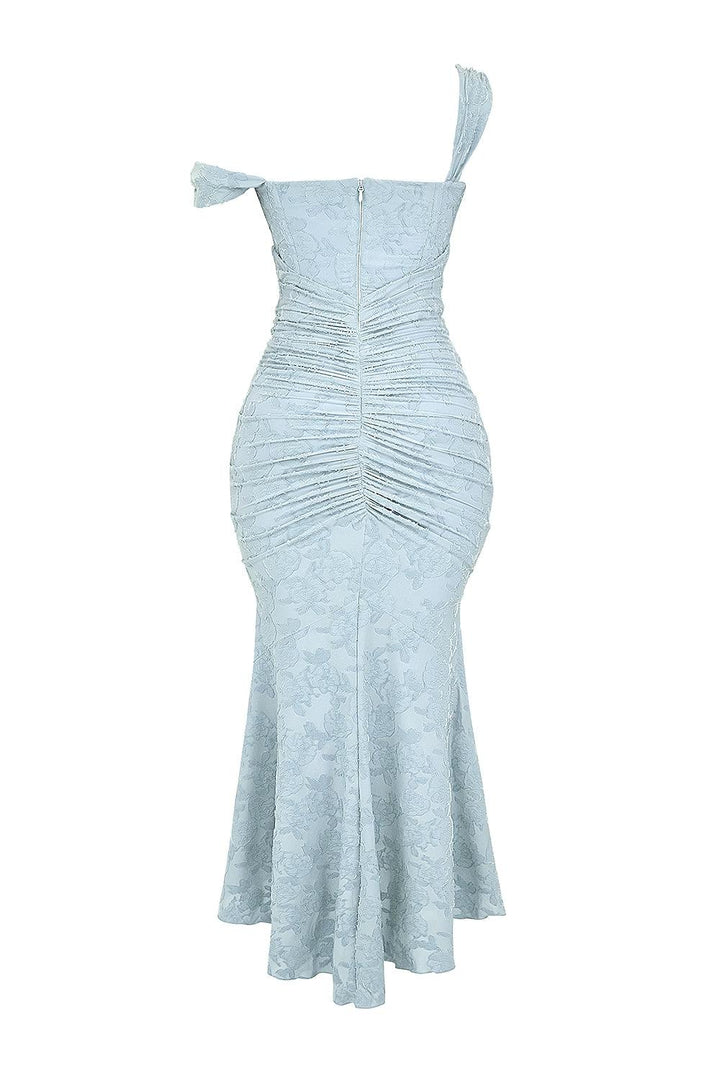 Blaues Glockenblumen-Maxikleid