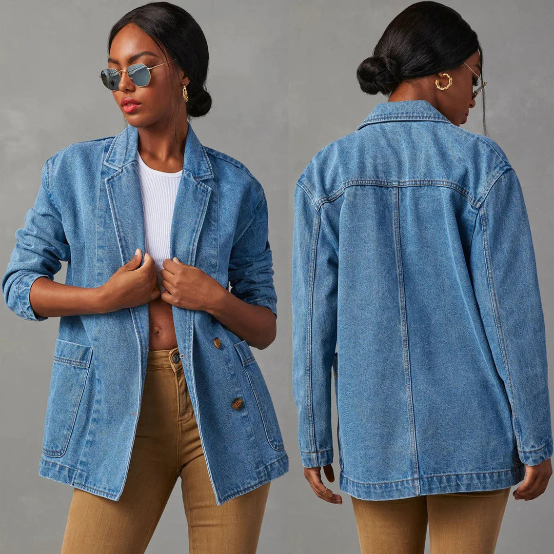 Schicker Denim-Blazer für Damen als lässiges Lagenstück