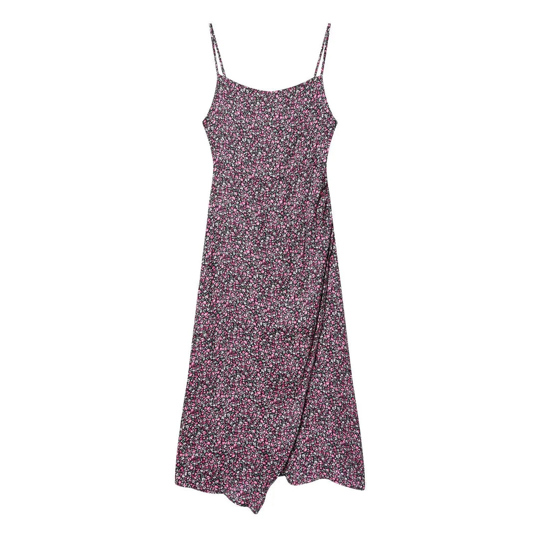 Damen V-Ausschnitt Chiffon Blumiges Boho Unterkleid
