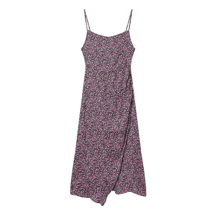 Damen V-Ausschnitt Chiffon Blumiges Boho Unterkleid