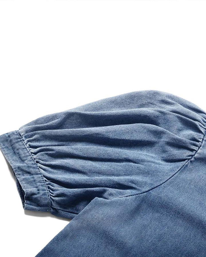 Jeansbluse für Damen in lässiger Passform aus Denimstoff