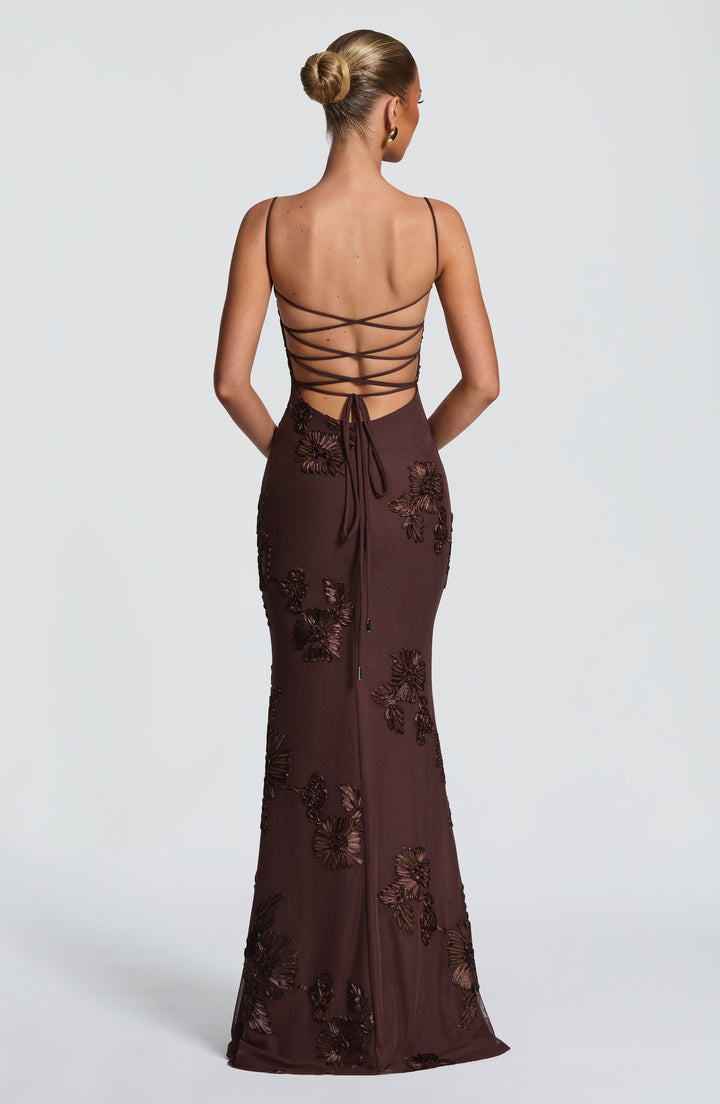 Damen Velours Maxikleid
