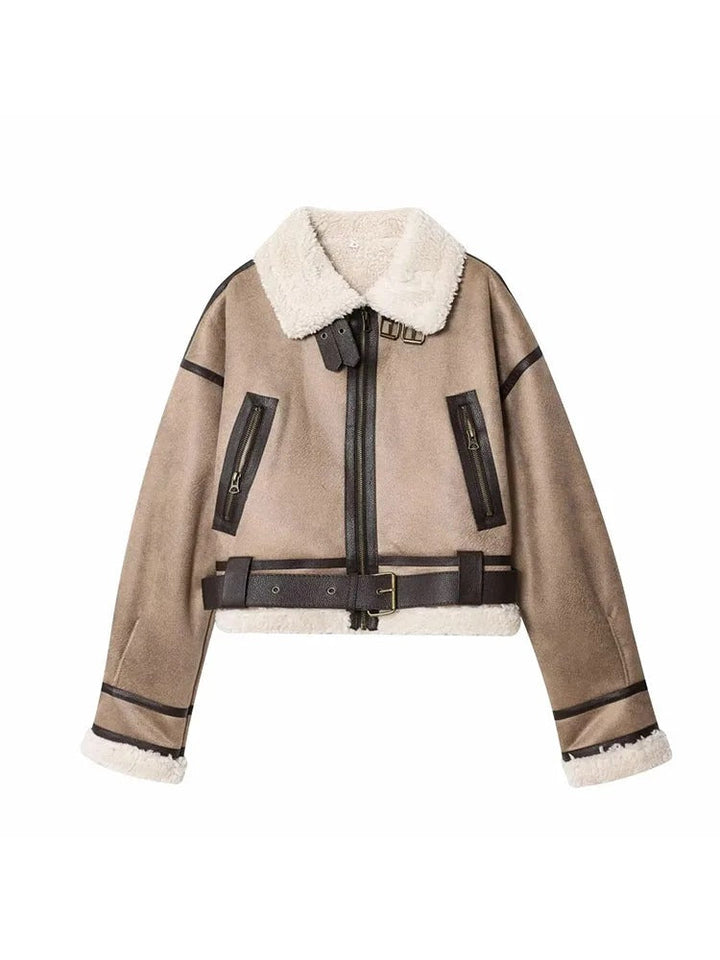 Samt Kurzjacke mit Reißverschlussdetail