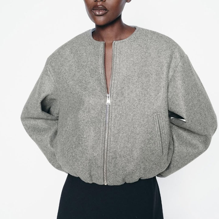 Reißverschluss weiche kurze Damen-Bomberjacke