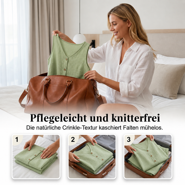 Zweiteiliges Set mit gekräuselter Knopfleiste