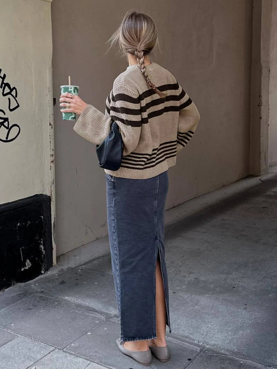 Cozy striped knit sweater for everyday comfort 