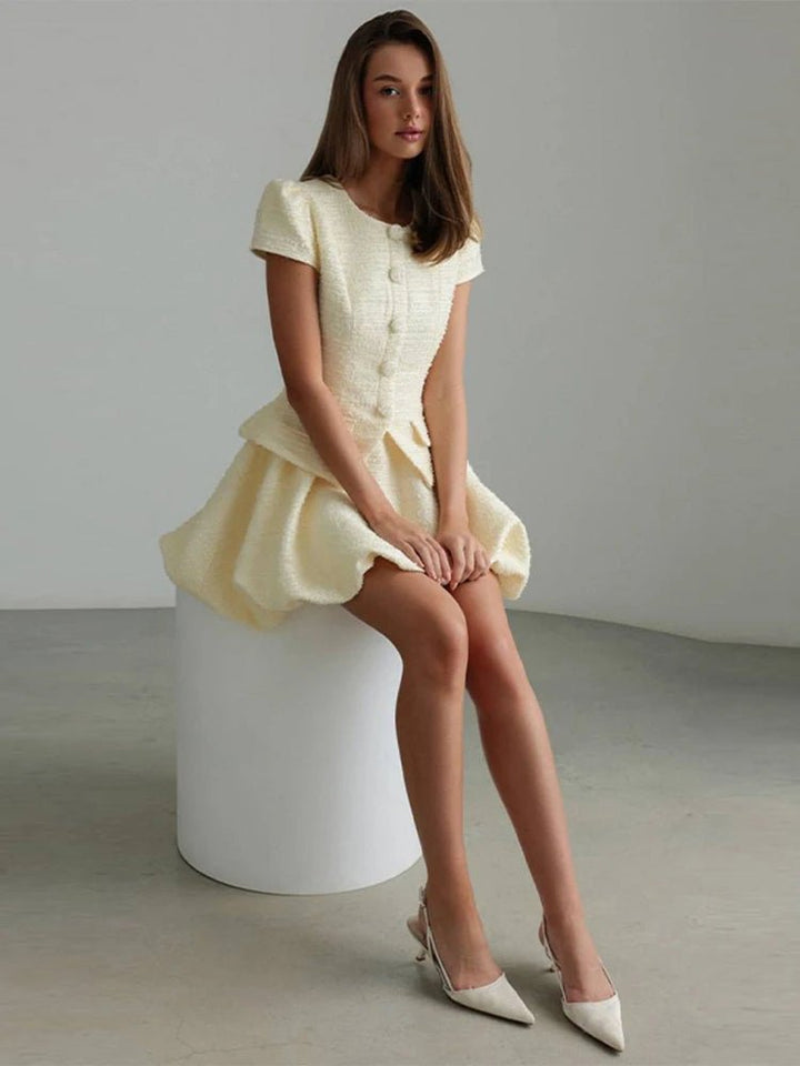Zweiteiliges Set mit Bluse mit Puffärmeln und Bubble-Rock