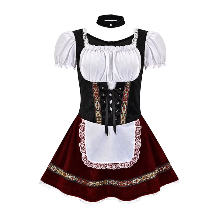 Damen geschnürtes, maßgeschneidertes Dirndlkleid aus Polyester