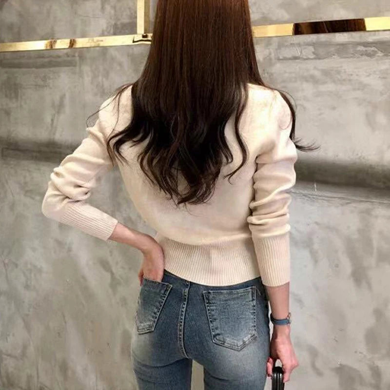 Damen Slim Fit Strick-Cardigan mit Knöpfen