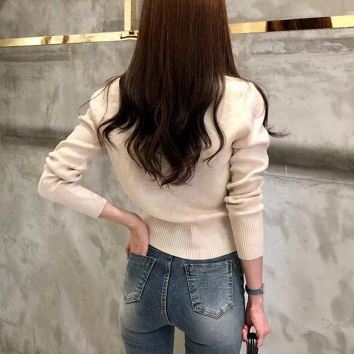Damen Slim Fit Strick-Cardigan mit Knöpfen