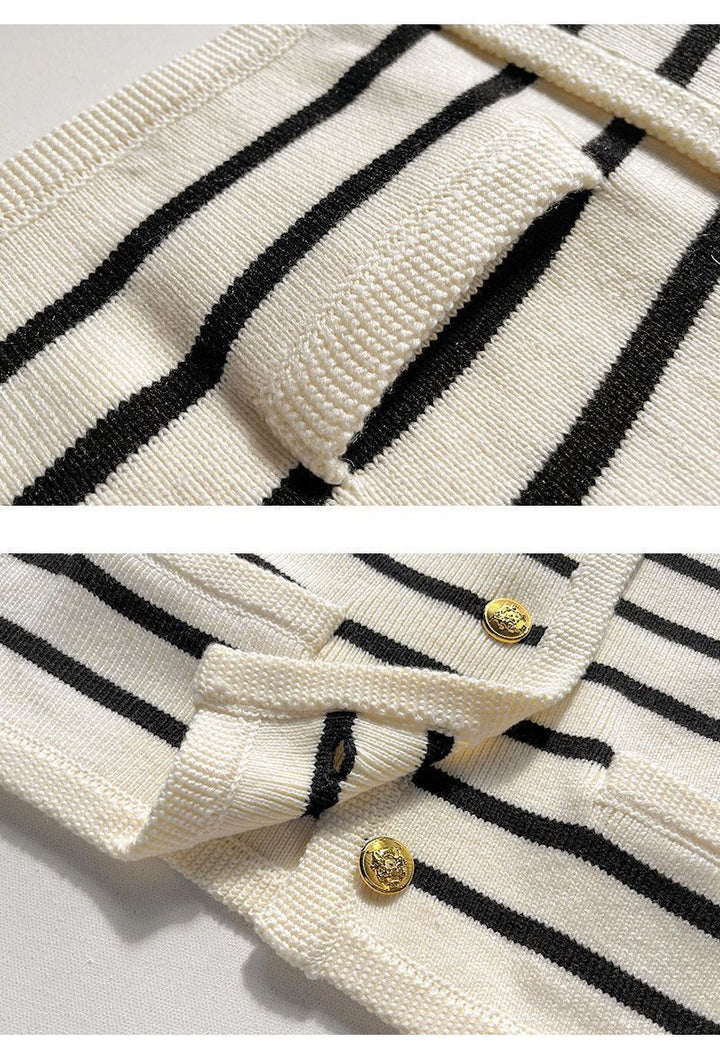 Gemütlicher gestreifter Strickpullover für herbstliche Lagenlooks
