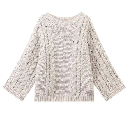 Gemütlicher Grobstrick Großer Pullover mit hohem Kragen