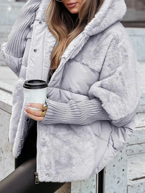 Lässige gefütterte Kapuzenjacke für Damen