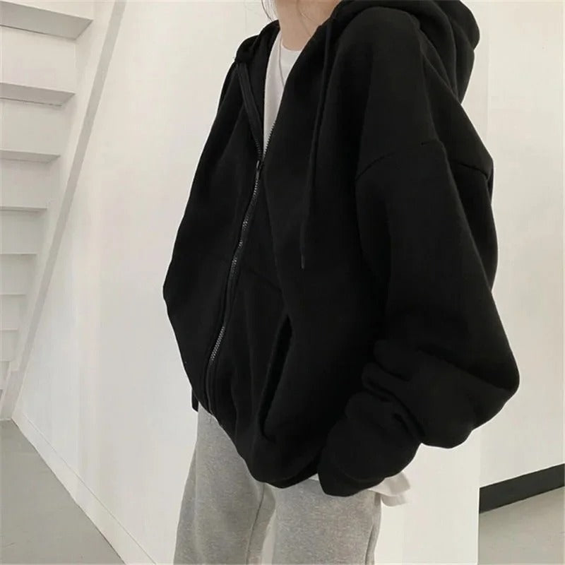 Übergroßer Hoodie im koreanischen Stil in einfarbiger Ausführung