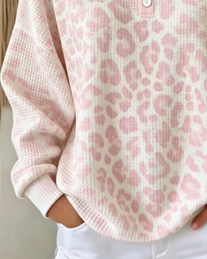 Lässiges Damen-Sweatshirt mit Leopardenmuster für den Alltag