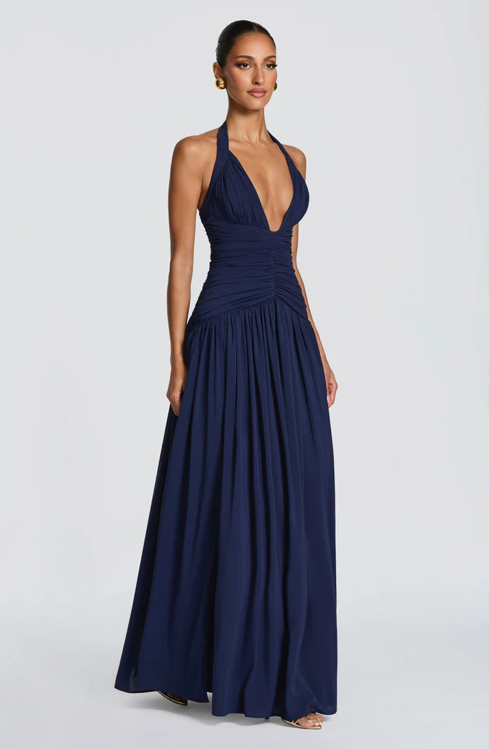 Ärmelloses Damen-Maxikleid mit V-Ausschnitt