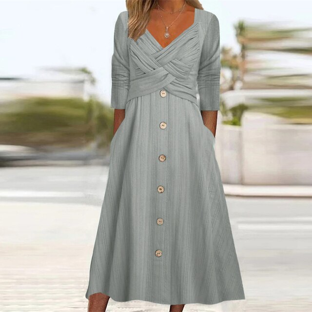 Paula® | A-Linien Kleid mit langen Ärmeln