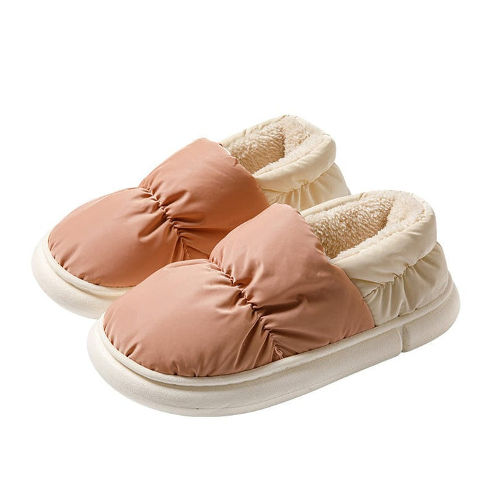 Bequeme Plüsch-Hausschuhe zum Hineinschlüpfen für Damen