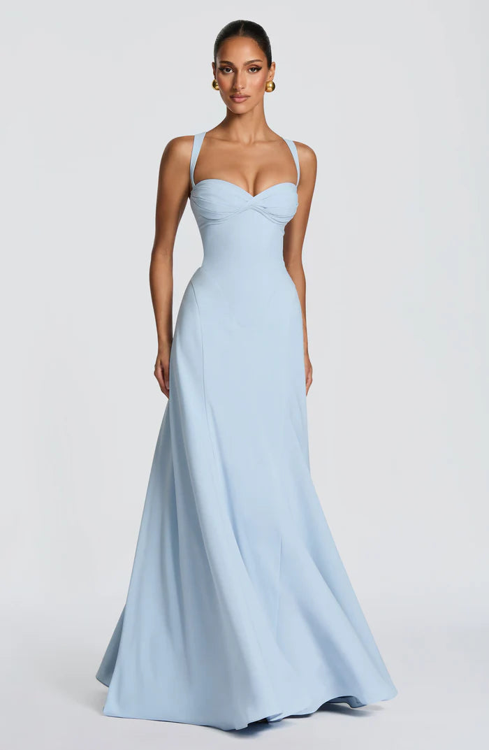 Rihanna-Stil Maxikleid mit eleganter Silhouette