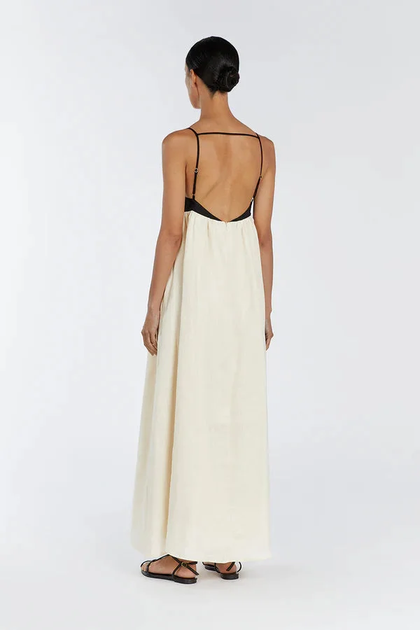 Damen-Freizeitkleid aus Leinen als langes, luftiges Sommerkleid