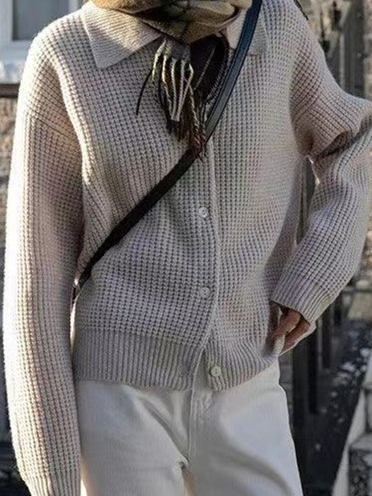 Jenna locker gestrickter Cardigan-Pullover