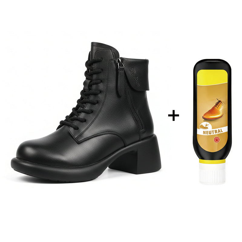 Plüschgefütterte Lederstiefel