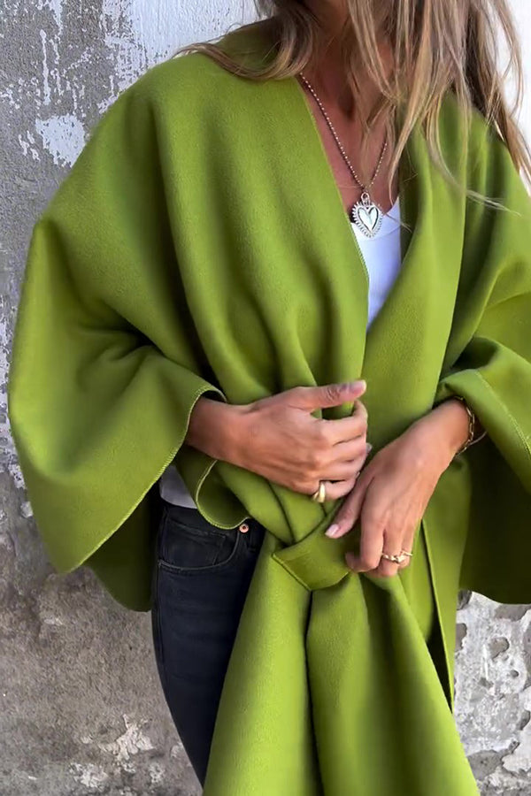 Gemütliche lockere V-Ausschnitt Stola Cape Jacke