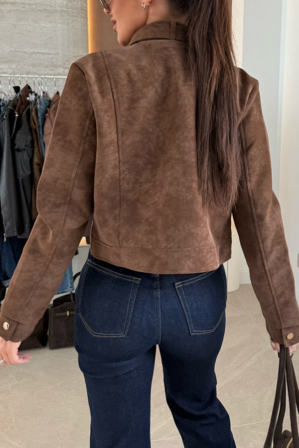 Schicke langärmelige Freizeitjacke mit Knöpfen