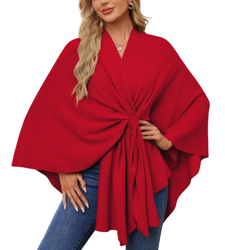 Weicher eleganter Schultertuch-Poncho für gemütliches schickes Schichten