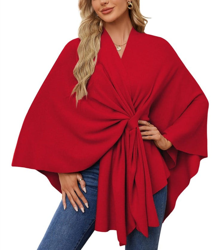 Weicher eleganter Schultertuch-Poncho für gemütliches schickes Schichten