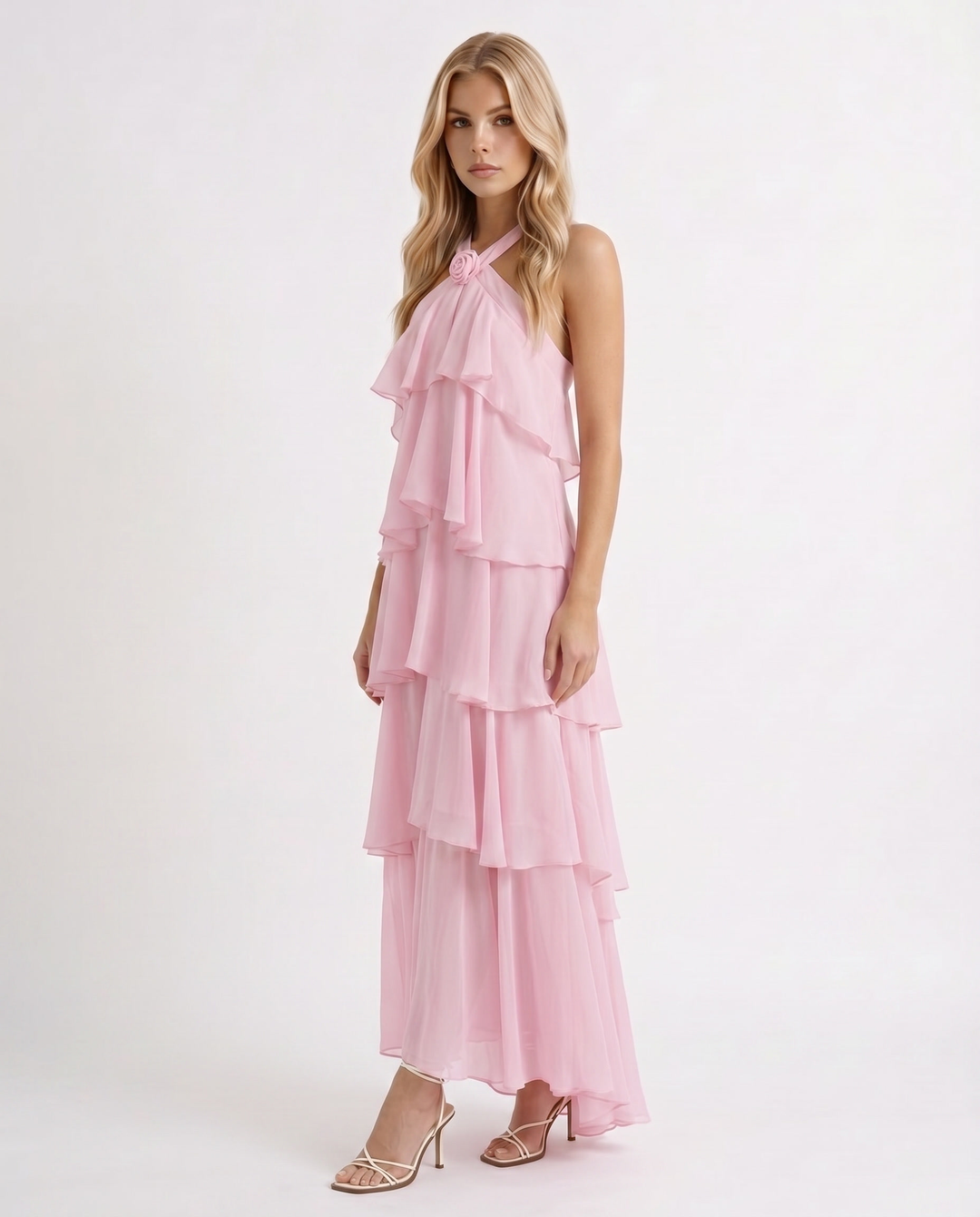 Damen ärmelloses Felicia Maxikleid mit Blumendruck