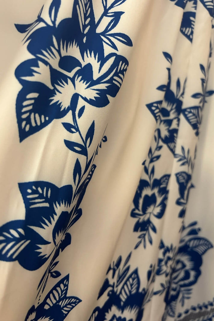 Polyester Spaghettiträger Midi Kleid Blau