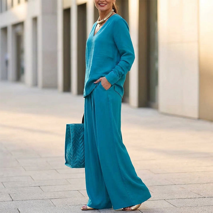 Gemütliches Lounge-Set mit V-Ausschnitt für Damen