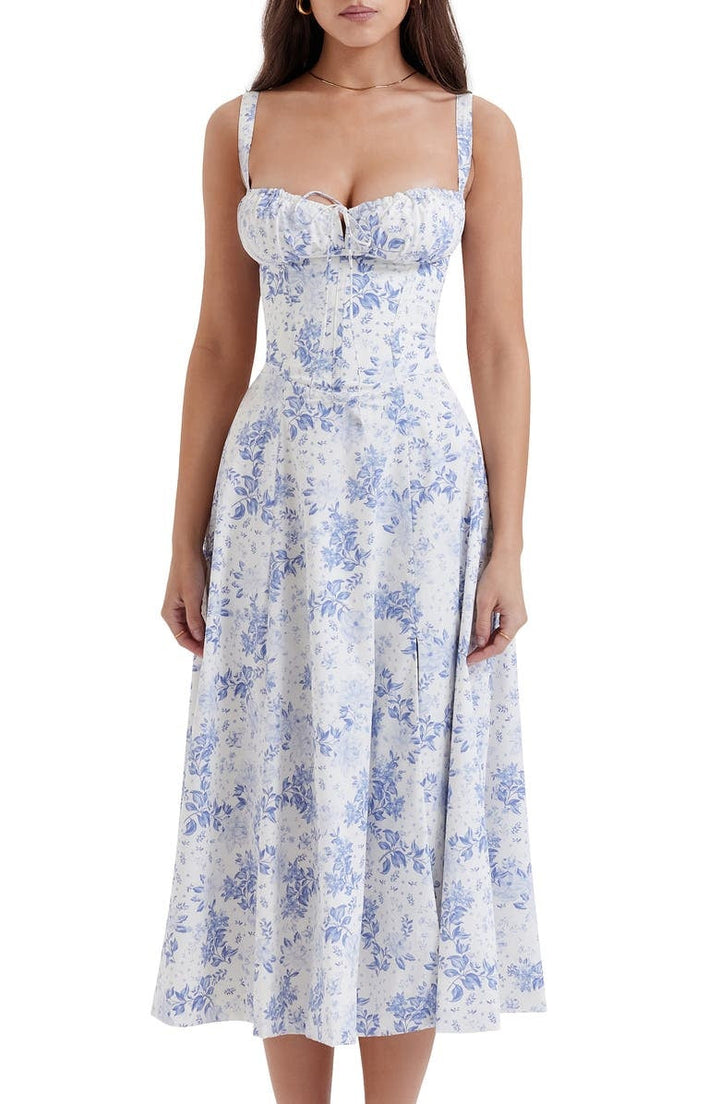 Florales Bustier-Bauchformer Bodycon-Kleid