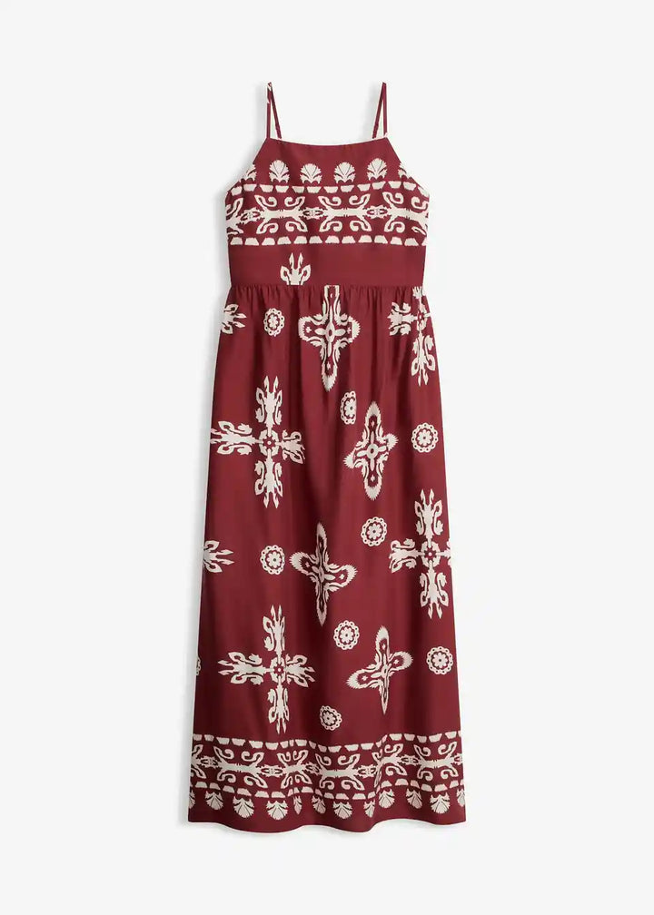 Damen Maxikleid mit Ethno-Muster im Boho-Look in voller Ansicht