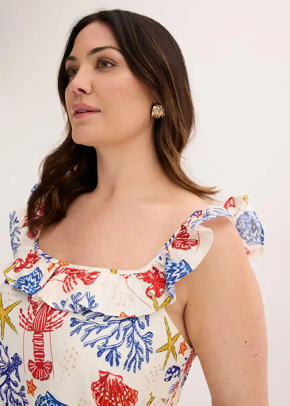 Freizeitkleid für Damen mit verspieltem Print und luftiger Passform