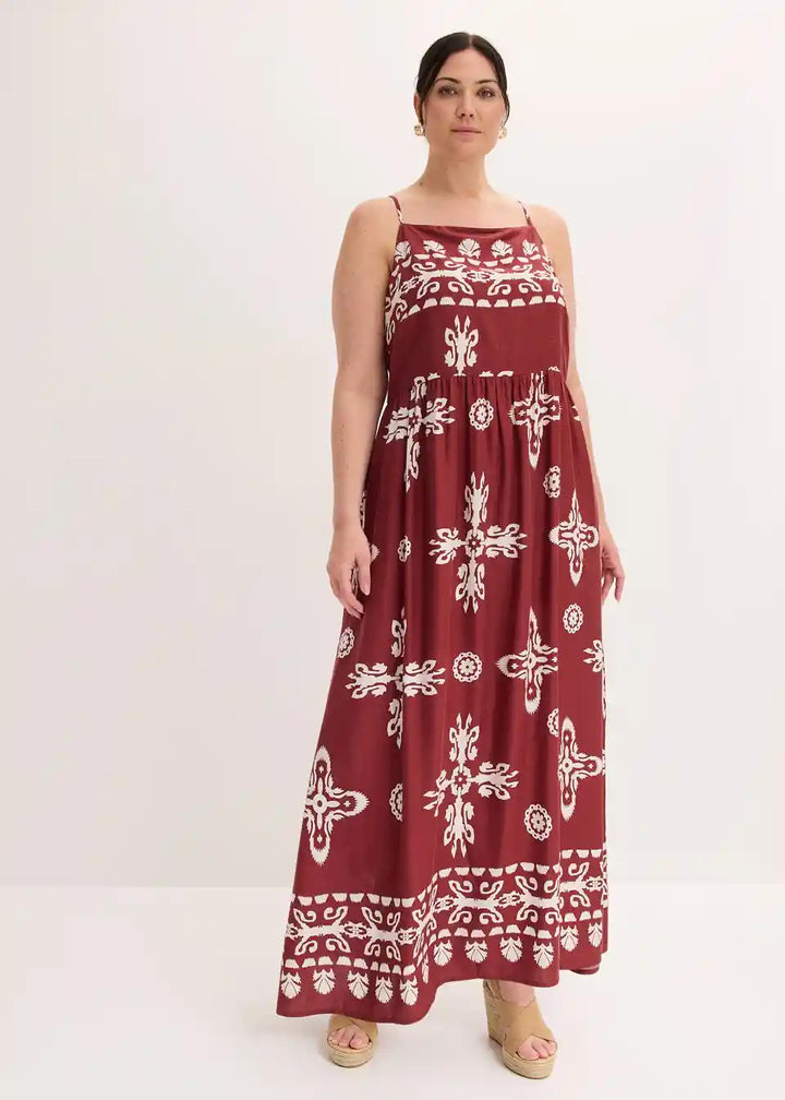 Boho Maxikleid für Damen mit leichtem Stoff und Ethno-Print