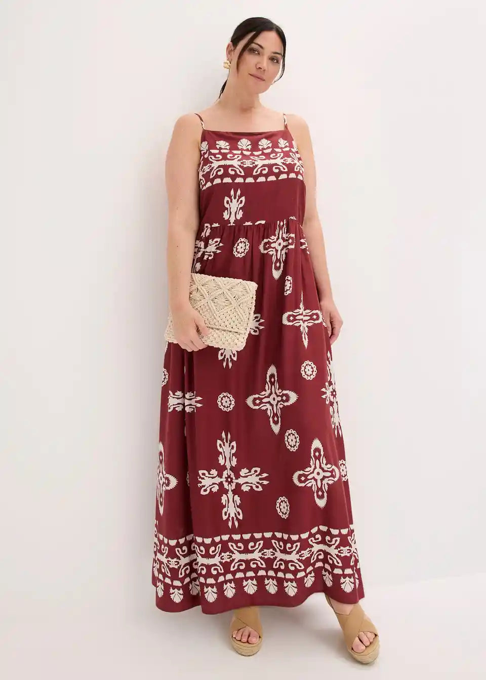 Maxikleid für Damen mit Ethno-Muster in sommerlicher Ausführung
