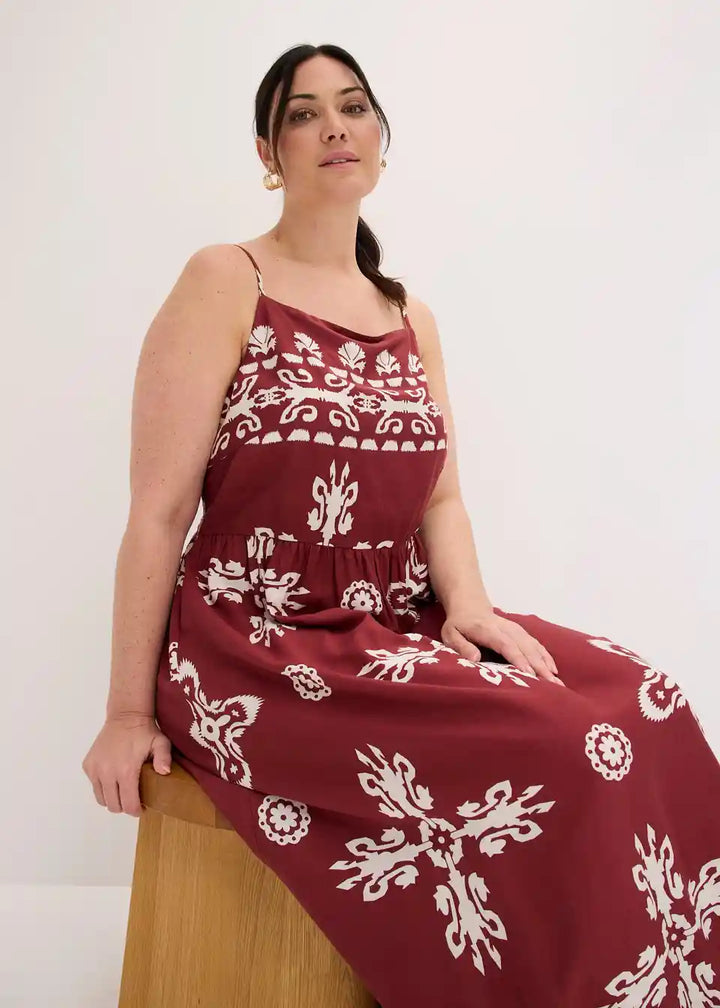 Leichtes Damen Maxikleid mit Ethno-Design und luftiger Passform
