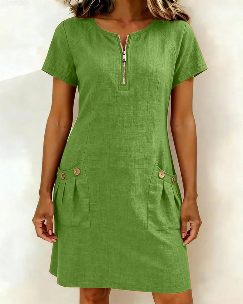 Leichtes Leinenkleid in A-Linien-Form für Damen