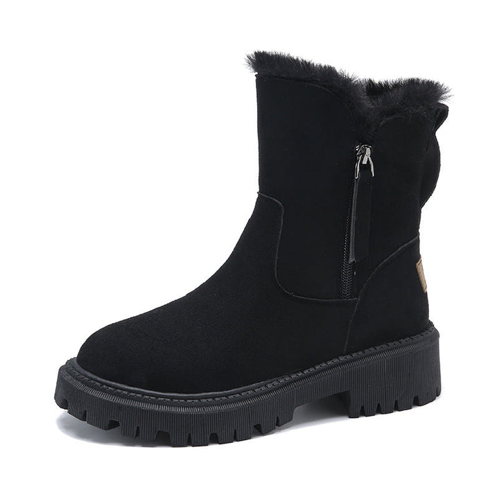 Schicke Ankle Boots mit Wildlederoptik und kuscheligem Fellfutter
