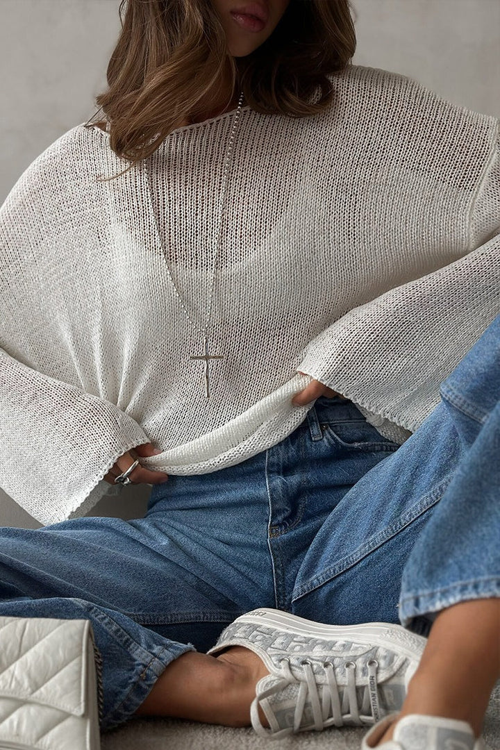 Damenpullover mit lässigem Schnitt und Off-Shoulder-Ausschnitt