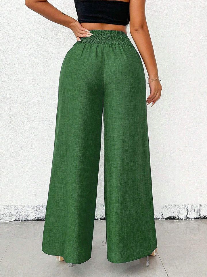 Damen Stoffhose mit weitem Bein und lockerem Sitz, Nahaufnahme
