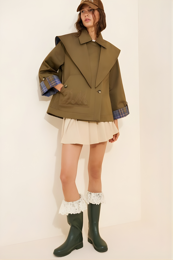 Wendbarer Crop-Trenchcoat – Schicker Lagenlook