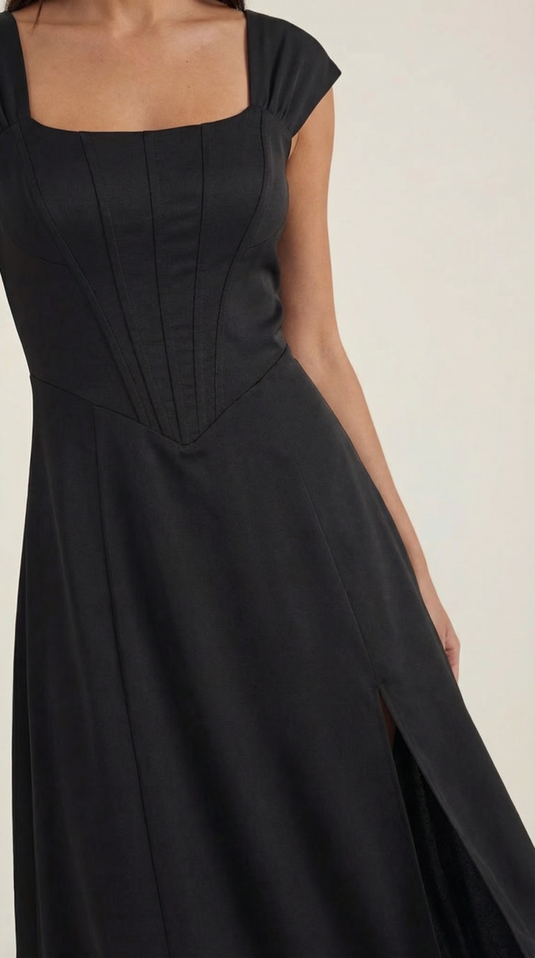 Damen Korsett Midikleid Elegantes Hochzeitsgastkleid