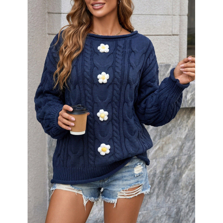 Damen-Patchworkpullover mit langen Ärmeln und entspannter Oversize-Passform
